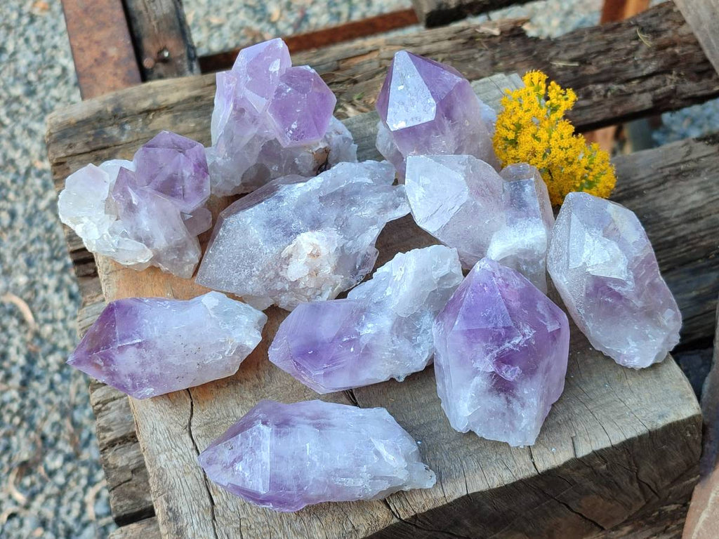 Natural Jacaranda Amethyst Quartz Crystals x 12 From Mumbwa, Zambia - Toprock Gemstones and Minerals 