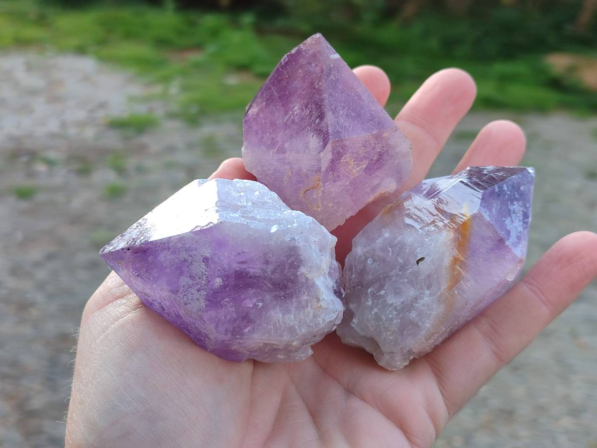 Natural Jacaranda Amethyst Quartz Crystals x 12 From Mumbwa, Zambia - Toprock Gemstones and Minerals 