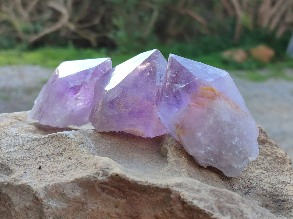 Natural Jacaranda Amethyst Quartz Crystals x 12 From Mumbwa, Zambia - Toprock Gemstones and Minerals 