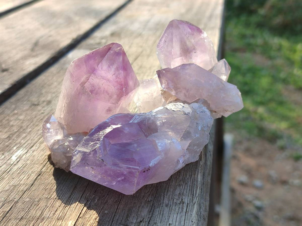 Natural Jacaranda Amethyst Quartz Crystals x 12 From Mumbwa, Zambia - Toprock Gemstones and Minerals 