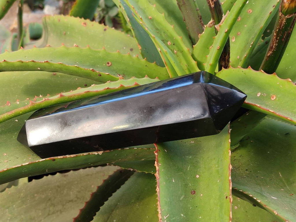 Polished Double Terminated Black Basalt Points x 3 From Madagascar - Toprock Gemstones and Minerals 