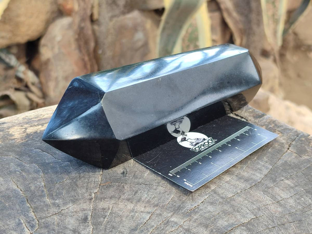 Polished Double Terminated Black Basalt Points x 3 From Madagascar - Toprock Gemstones and Minerals 