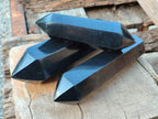 Polished Double Terminated Black Basalt Points x 3 From Madagascar - Toprock Gemstones and Minerals 