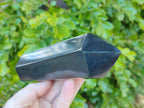 Polished Double Terminated Black Basalt Points x 3 From Madagascar - Toprock Gemstones and Minerals 