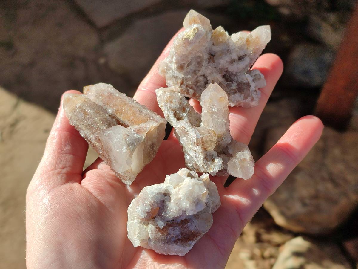 Natural Fairy Spirit Quartz Clusters x 12 From Boekenhouthoek, South Africa - Toprock Gemstones and Minerals 