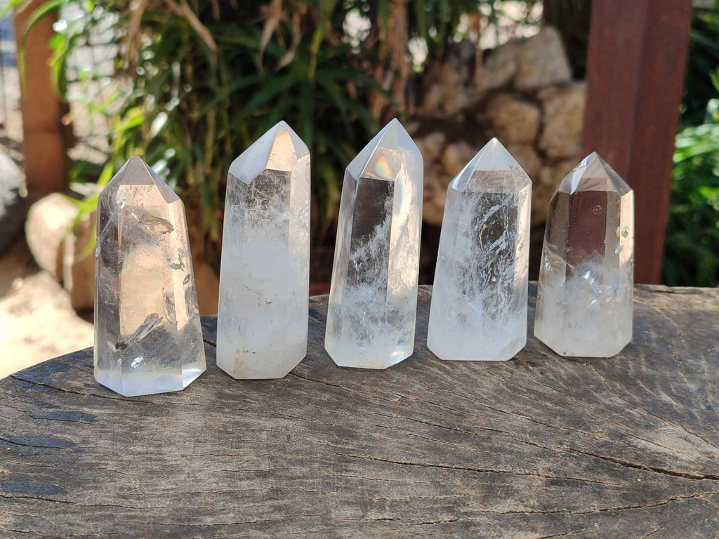 Polished Clear Quartz Crystals x 12 From Madagascar - Toprock Gemstones and Minerals 