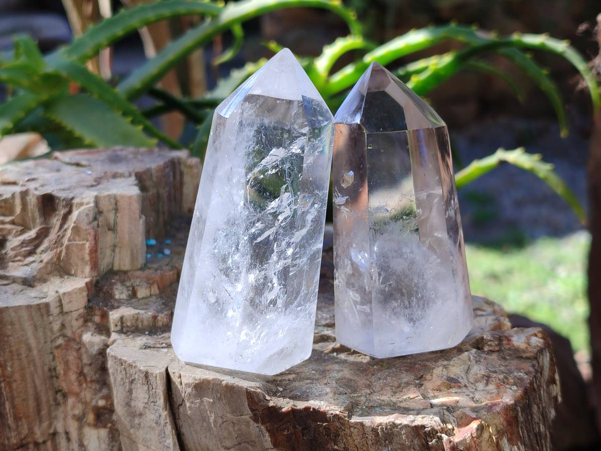 Polished Clear Quartz Crystals x 12 From Madagascar - Toprock Gemstones and Minerals 