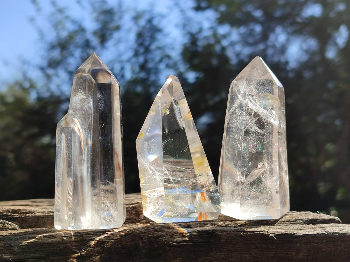 Polished Clear Quartz Crystals x 12 From Madagascar - Toprock Gemstones and Minerals 