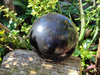 Polished Black Basalt Sphere With Stand x 1 From Madagascar - Toprock Gemstones and Minerals 