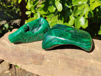 Polished Flower Banded Malachite Free Forms x 6 From Congo - Toprock Gemstones and Minerals 
