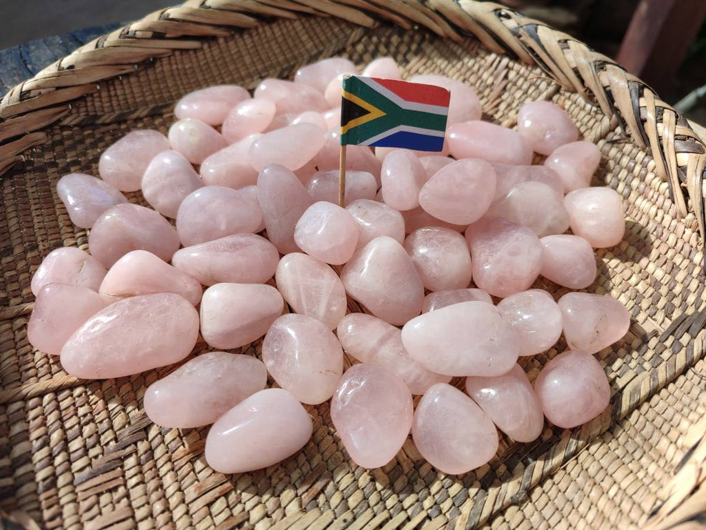 Polished Rose Quartz Tumbled Stones - sold per 1 kg - From South Africa - Toprock Gemstones and Minerals 