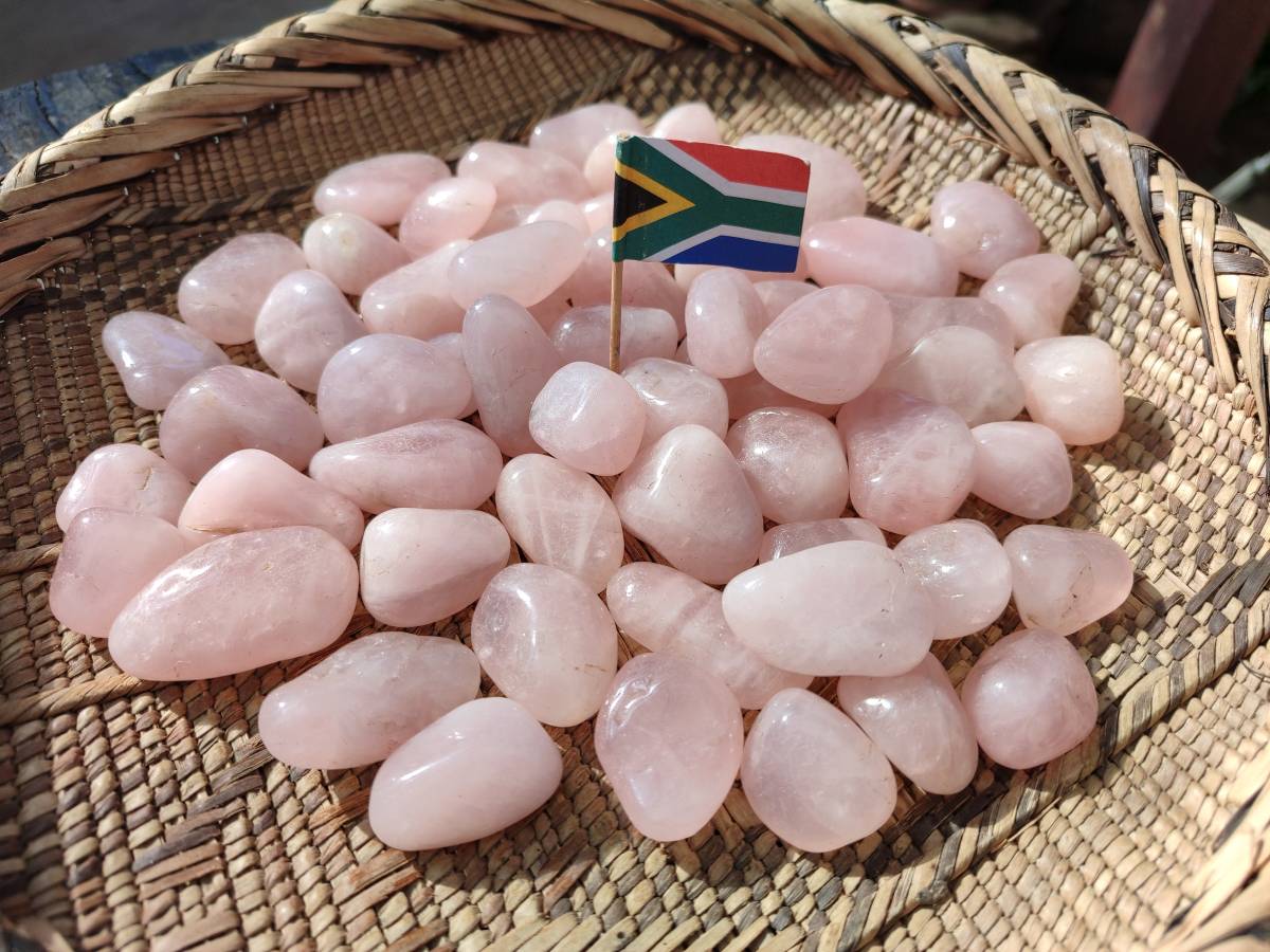 Polished Rose Quartz Tumbled Stones - sold per 1 kg - From South Africa - Toprock Gemstones and Minerals 