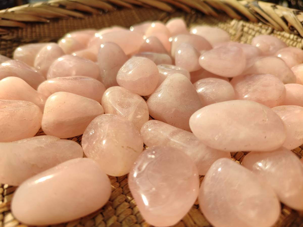 Polished Rose Quartz Tumbled Stones - sold per 1 kg - From South Africa - Toprock Gemstones and Minerals 