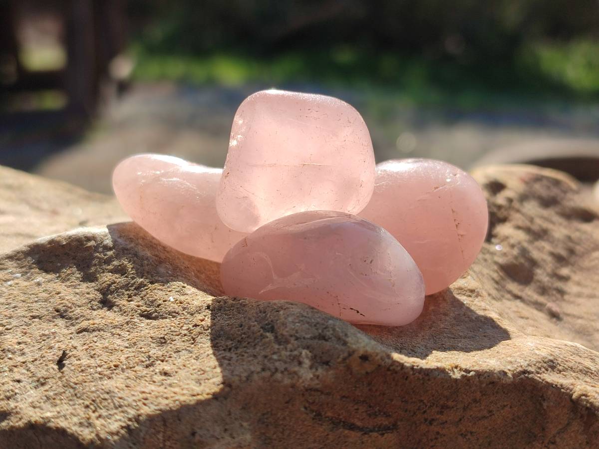 Polished Rose Quartz Tumbled Stones - sold per 1 kg - From South Africa - Toprock Gemstones and Minerals 