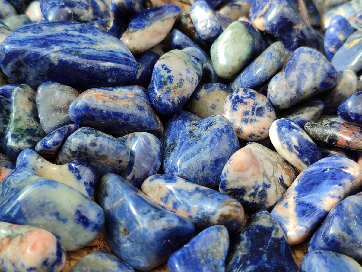 Polished Sodalite Tumbled Stones - Sold Per Kg - From Namibia - Toprock Gemstones and Minerals 