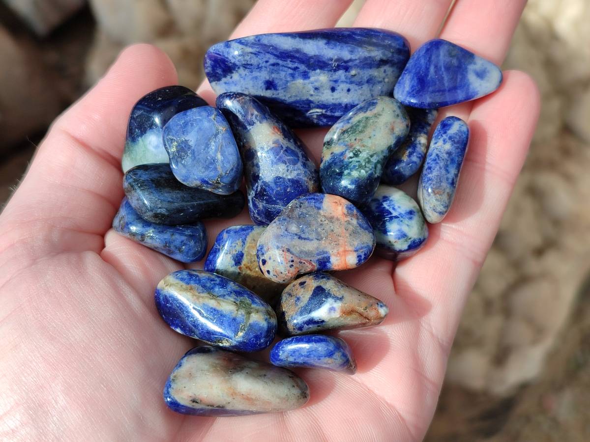 Polished Sodalite Tumbled Stones - Sold Per Kg - From Namibia - Toprock Gemstones and Minerals 
