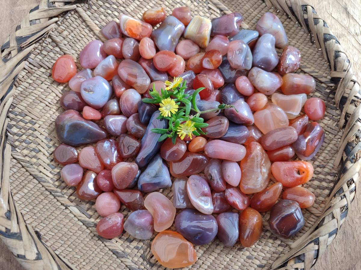 Polished Red Sashe River Agate Tumbled Stones - sold per 1 kg - From Zimbabwe - Toprock Gemstones and Minerals 