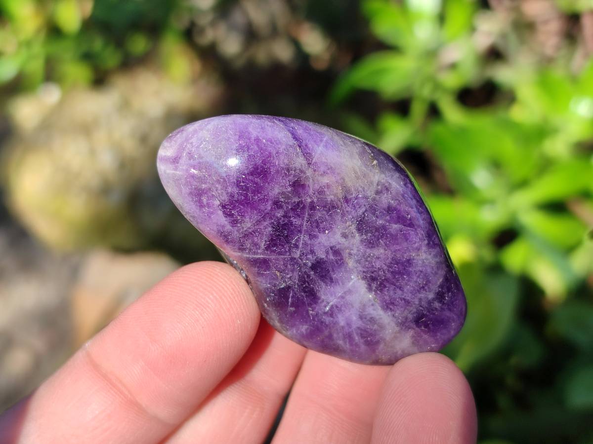 Polished Chevron Amethyst Tumble Stones - Sold per Kg - From Zambia - Toprock Gemstones and Minerals 