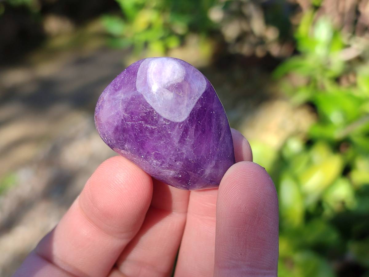 Polished Chevron Amethyst Tumble Stones - Sold per Kg - From Zambia - Toprock Gemstones and Minerals 