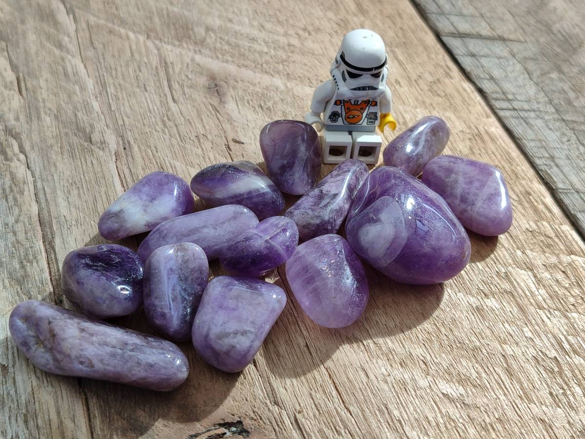 Polished Chevron Amethyst Tumble Stones - Sold per Kg - From Zambia - Toprock Gemstones and Minerals 