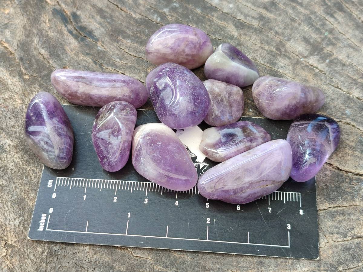 Polished Chevron Amethyst Tumble Stones - Sold per Kg - From Zambia - Toprock Gemstones and Minerals 