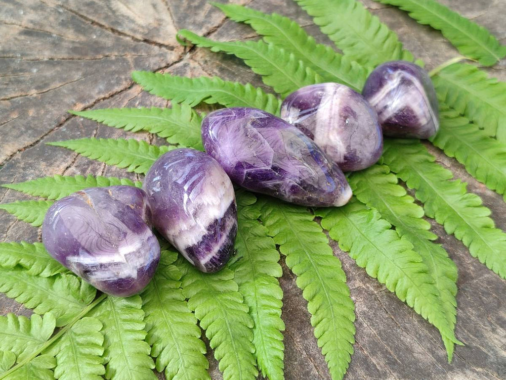 Polished Chevron Amethyst Tumble Stones - Sold per Kg - From Zambia - Toprock Gemstones and Minerals 