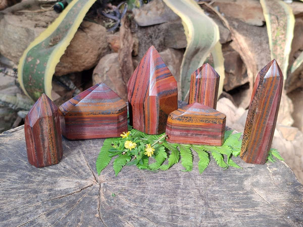 Polished Banded Tiger Iron Points x 6 From Northern Cape, South Africa