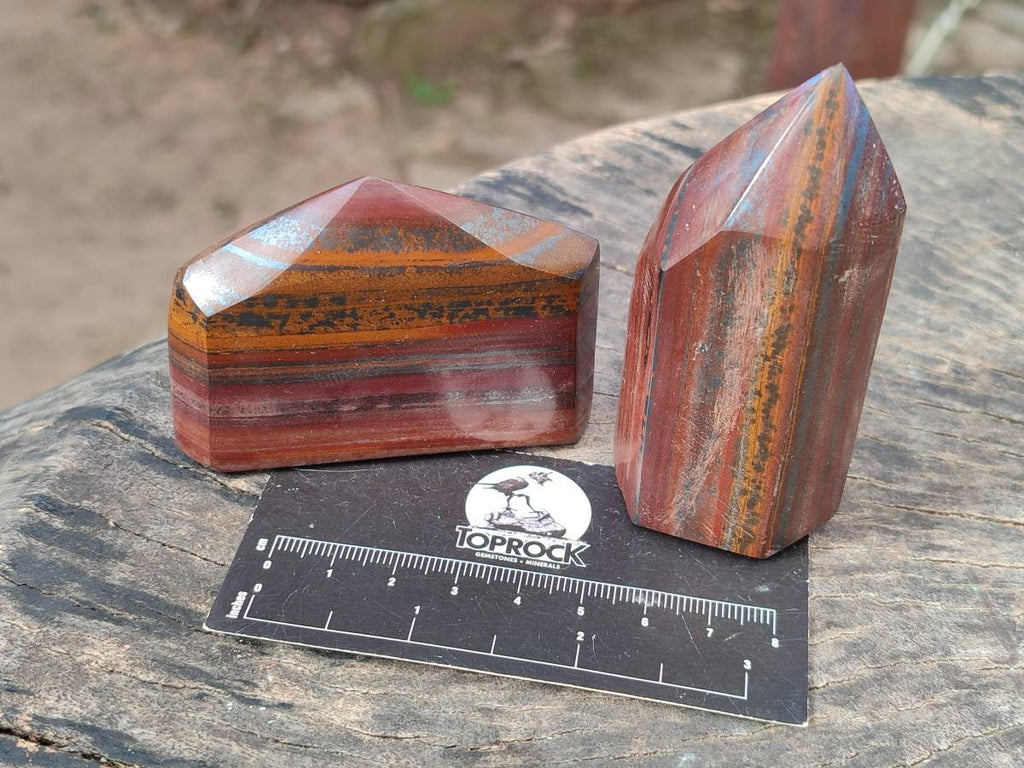 Polished Banded Tiger Iron Points x 6 From Northern Cape, South Africa - Toprock Gemstones and Minerals 