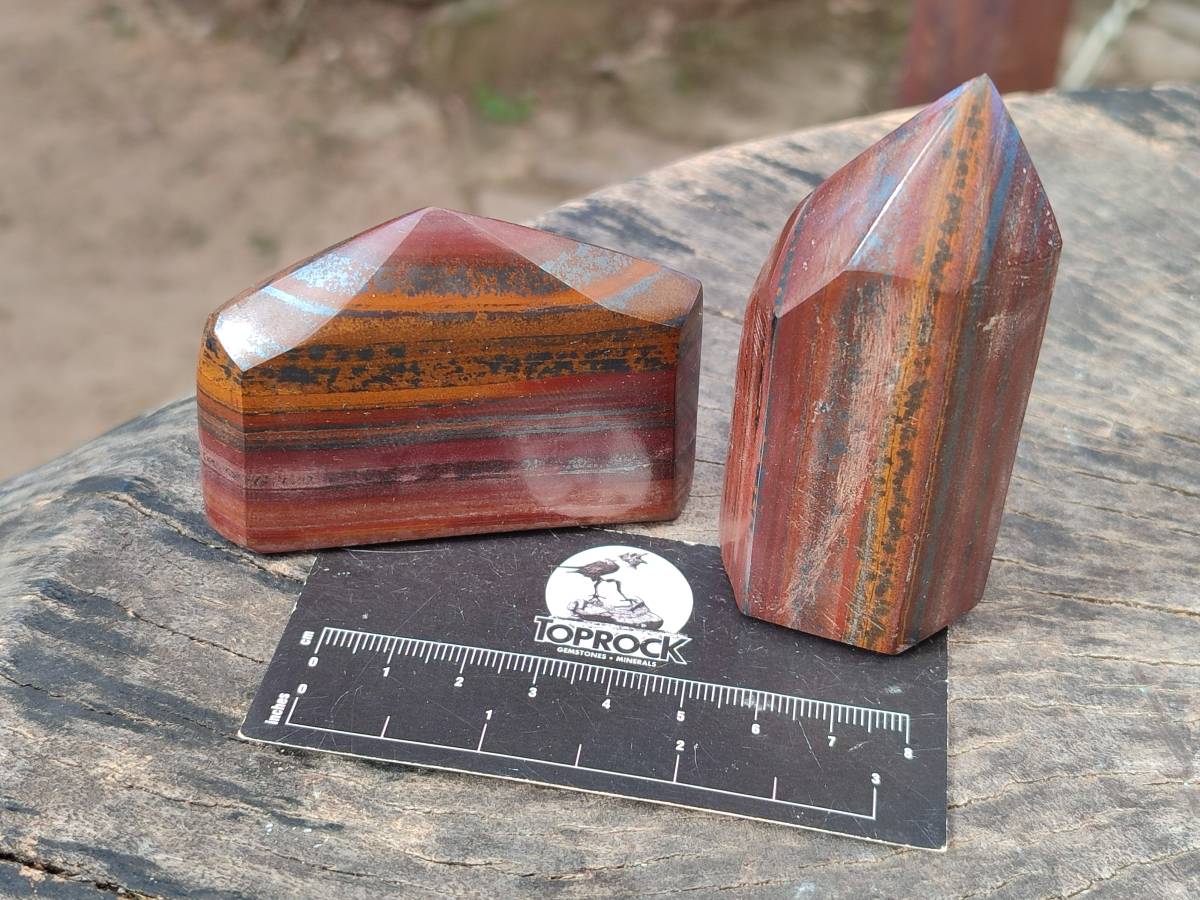 Polished Banded Tiger Iron Points x 6 From Northern Cape, South Africa - Toprock Gemstones and Minerals 