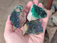 Natural Super Rare Crystalline Malachite Specimens x 6 From Congo - Toprock Gemstones and Minerals 