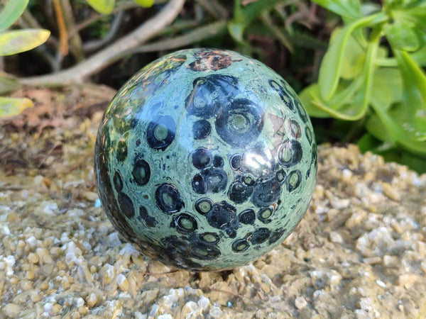 Polished Fossilized Stromatolite Jasper Spheres x 2 From Katsepy, Madagascar