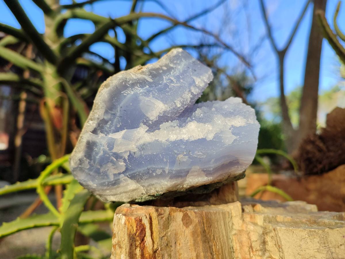 Natural Blue Lace Agate Geode Specimens x 4 From Nsanje, Malawi - Toprock Gemstones and Minerals 