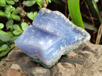 Natural Blue Lace Agate Geode Specimens x 4 From Nsanje, Malawi