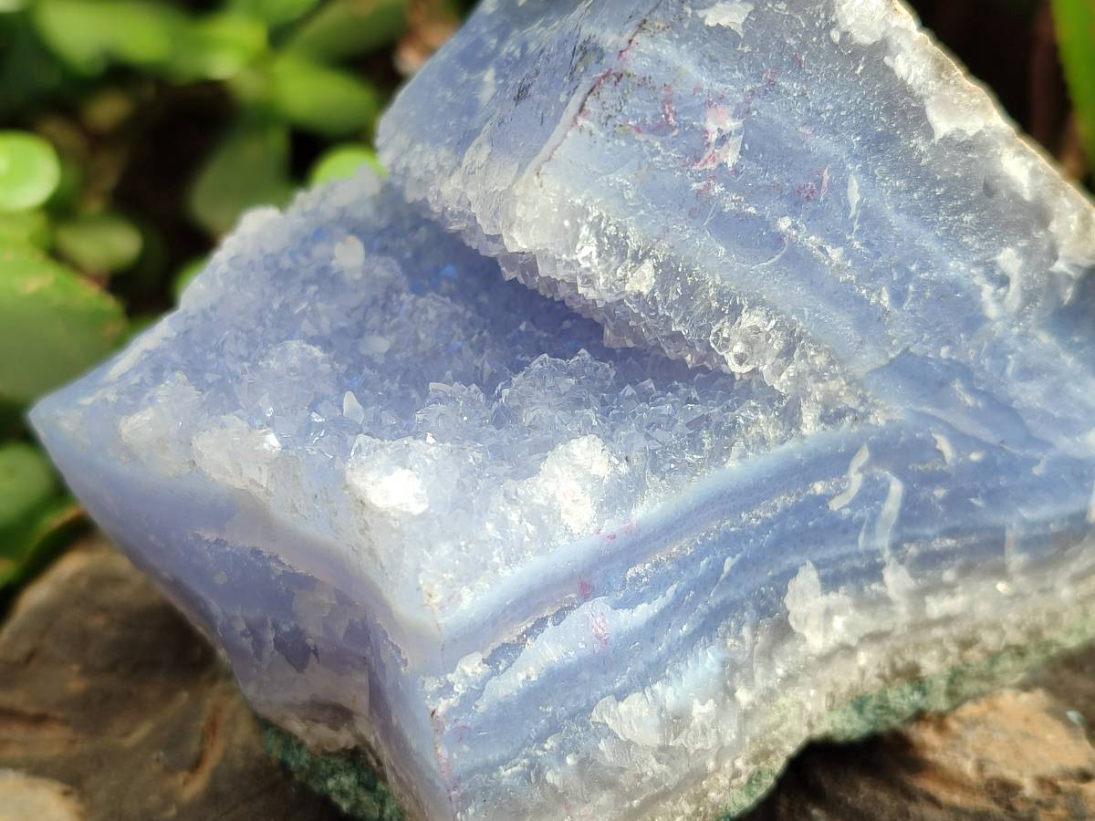 Natural Blue Lace Agate Geode Specimens x 4 From Nsanje, Malawi - Toprock Gemstones and Minerals 