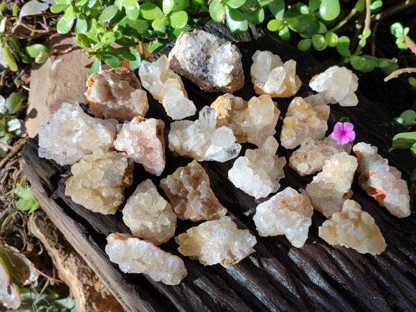 Natural Golden Limonite Quartz Clusters x 36 From Solwezi, Zambia