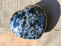 Polished Gabbro Merlinite Hearts x 2 From Ambatofinandrahana, Madagascar