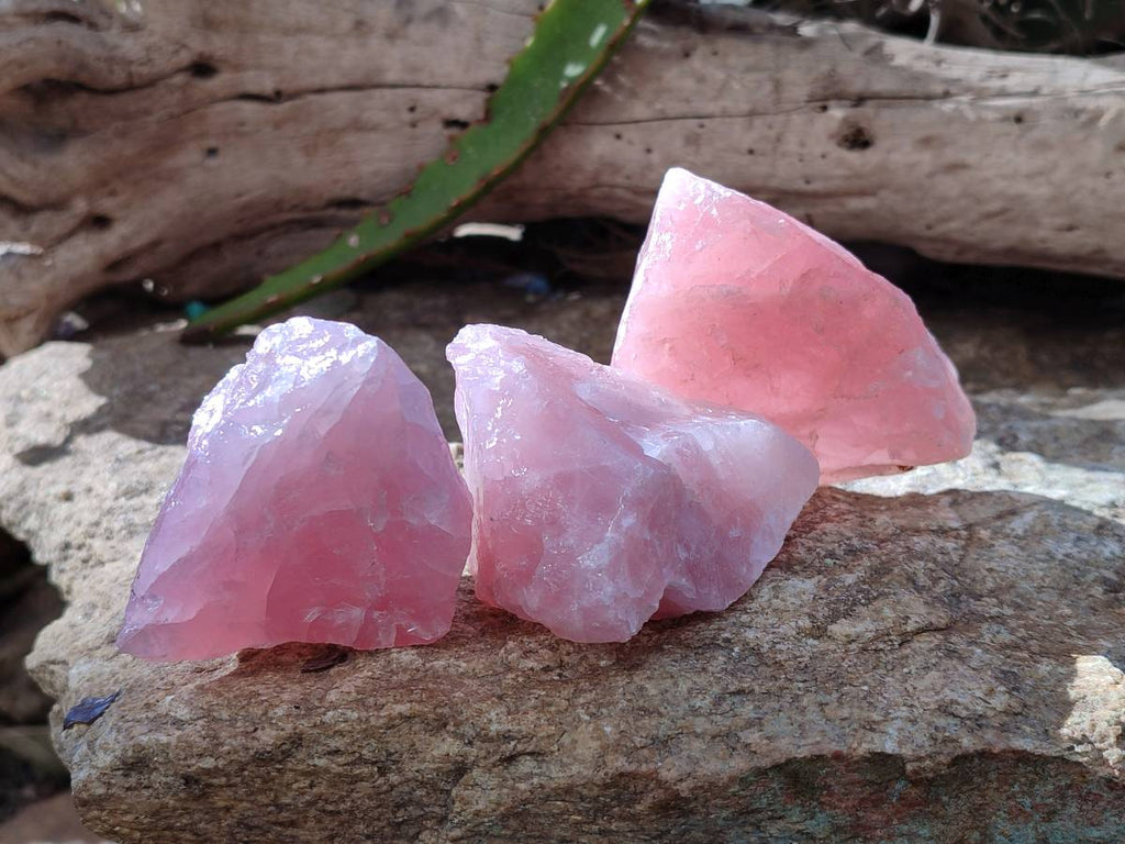 Natural Pink Rose Quartz Cobbed Specimens x 24 From North Cape, South Africa - Toprock Gemstones and Minerals 