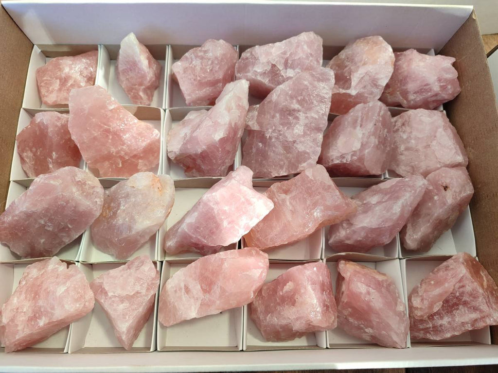 Natural Pink Rose Quartz Cobbed Specimens x 24 From North Cape, South Africa - Toprock Gemstones and Minerals 