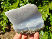 Natural Blue Lace Agate Geode Specimens x 4 From Nsanje, Malawi