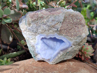 Natural Blue Lace Agate Geode Specimens x 4 From Nsanje, Malawi
