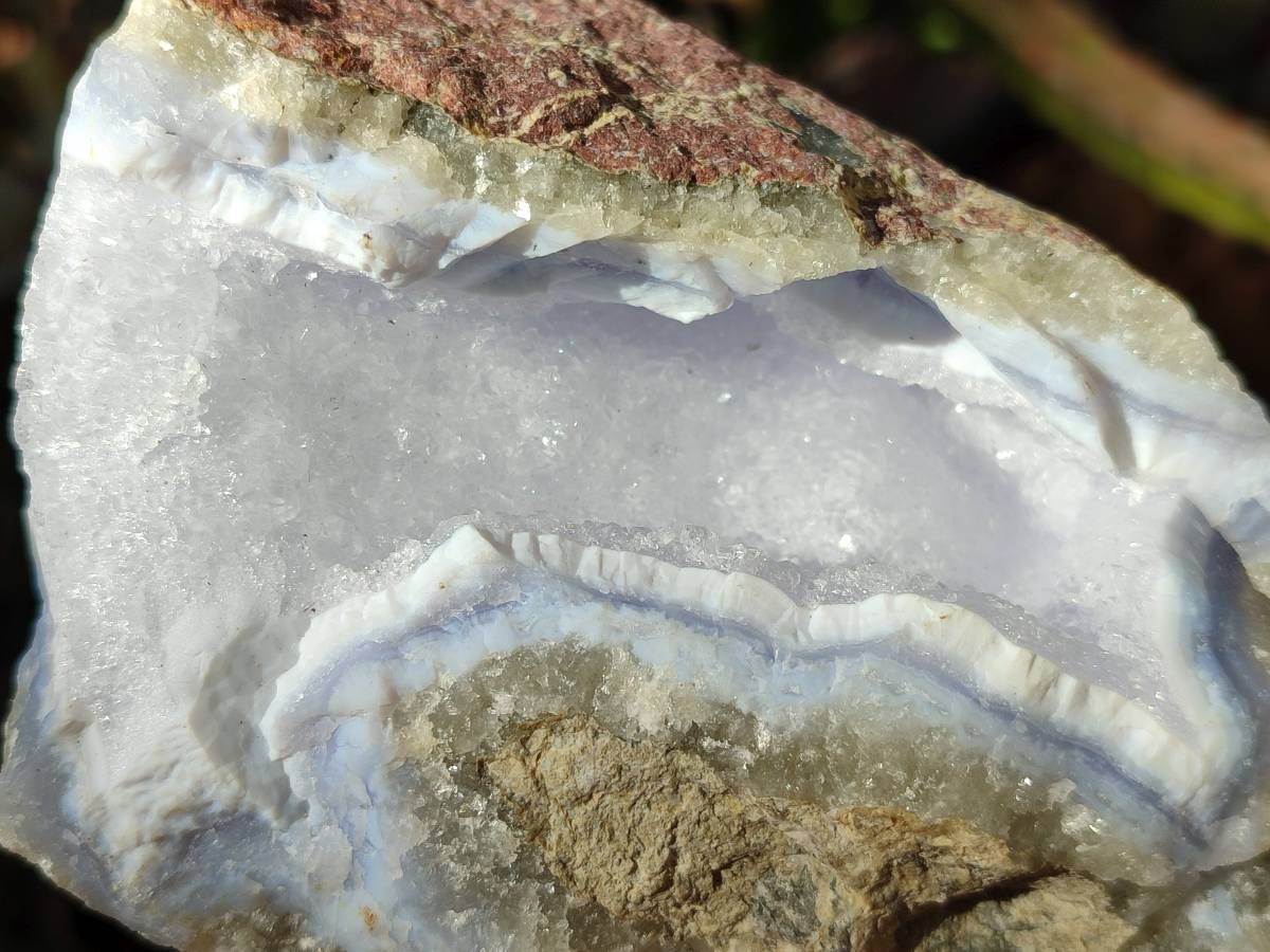 Natural Blue Lace Agate Geode Specimens x 4 From Nsanje, Malawi - Toprock Gemstones and Minerals 