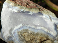 Natural Blue Lace Agate Geode Specimens x 4 From Nsanje, Malawi