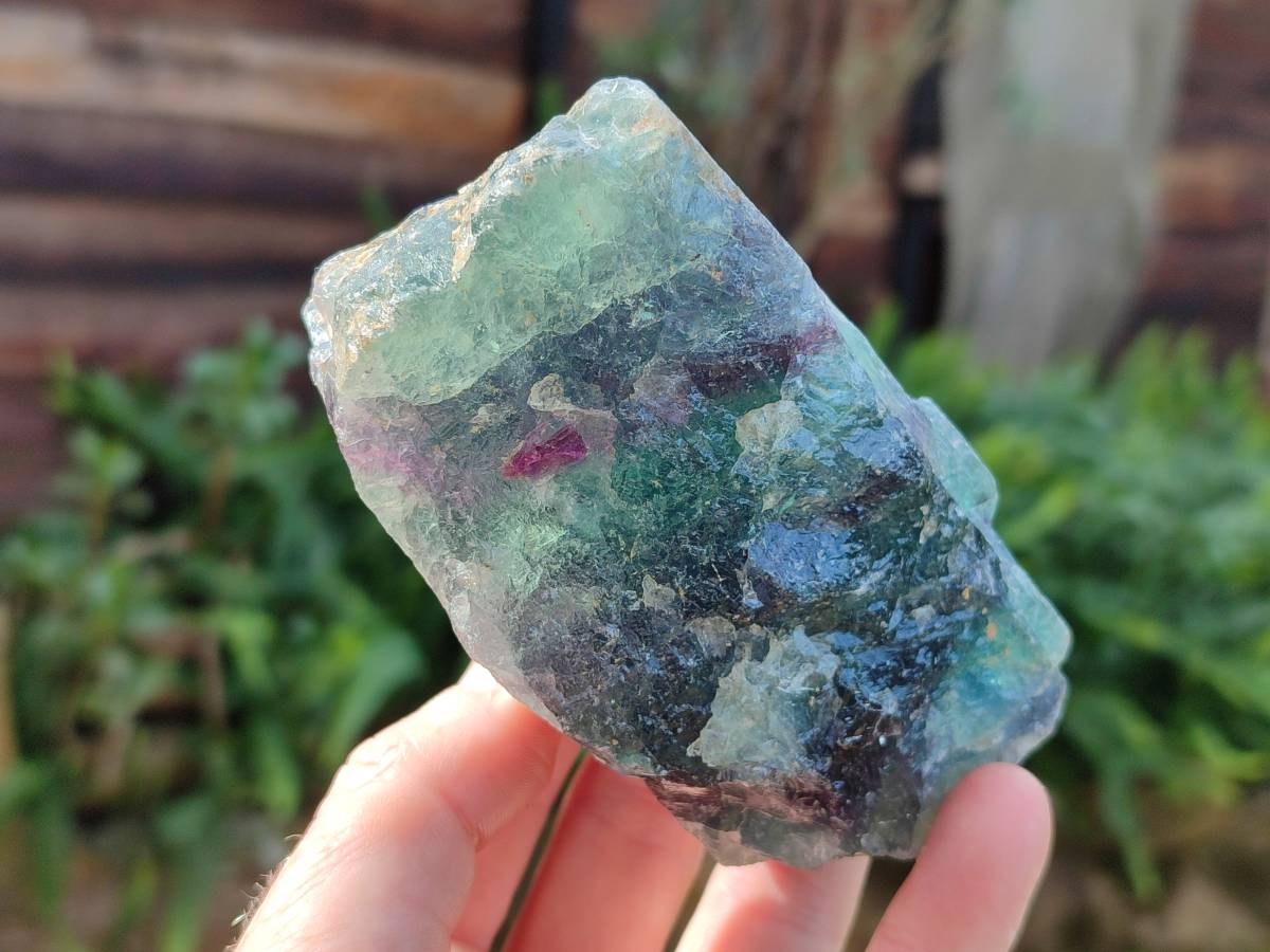 Natural Watermelon Fluorite Cobbed Specimens x 5 From Uis, Namibia - Toprock Gemstones and Minerals 