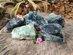 Natural Watermelon Fluorite Cobbed Specimens x 5 From Uis, Namibia - Toprock Gemstones and Minerals 