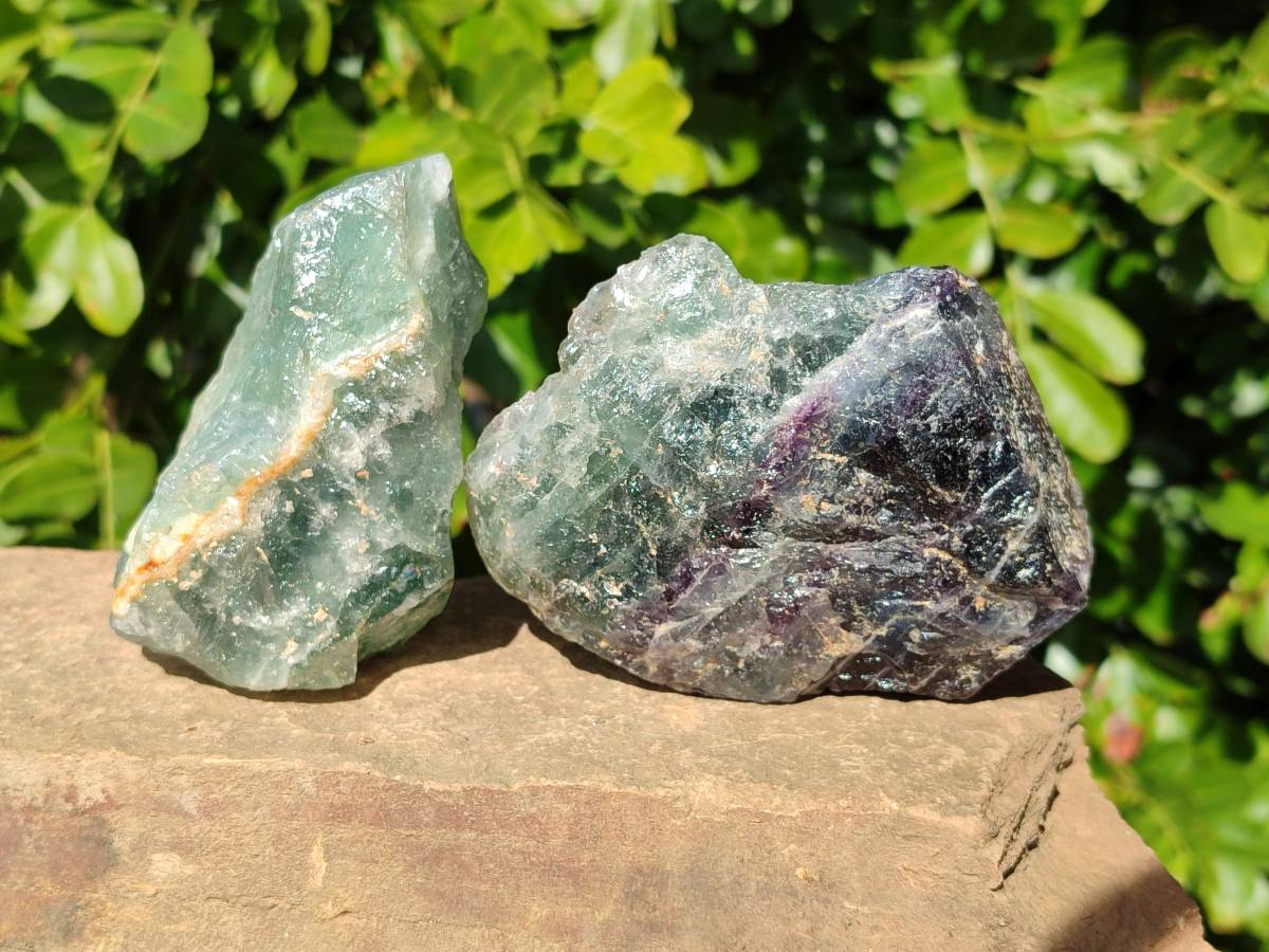Natural Watermelon Fluorite Cobbed Specimens x 5 From Uis, Namibia - Toprock Gemstones and Minerals 