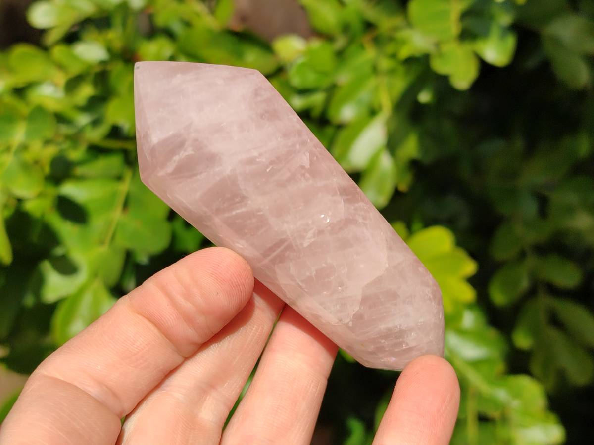Polished Double Terminated Rose Quartz Points x 12 Madagascar - Toprock Gemstones and Minerals 