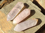 Polished Double Terminated Rose Quartz Points x 12 Madagascar - Toprock Gemstones and Minerals 