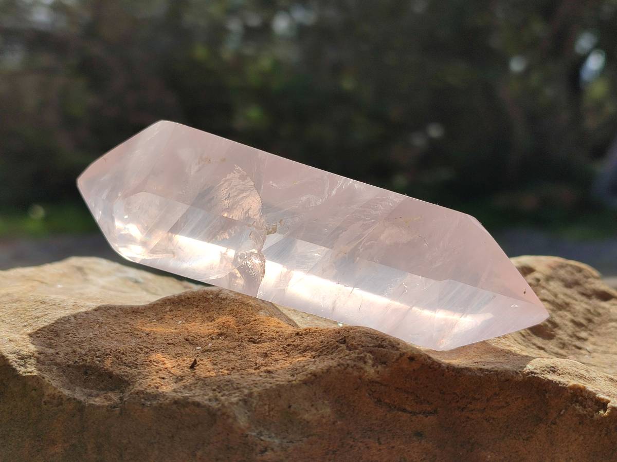 Polished Double Terminated Rose Quartz Points x 12 Madagascar - Toprock Gemstones and Minerals 