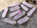 Polished Double Terminated Rose Quartz Points x 12 Madagascar - Toprock Gemstones and Minerals 