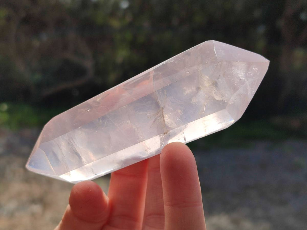 Polished Double Terminated Rose Quartz Points x 12 Madagascar - Toprock Gemstones and Minerals 